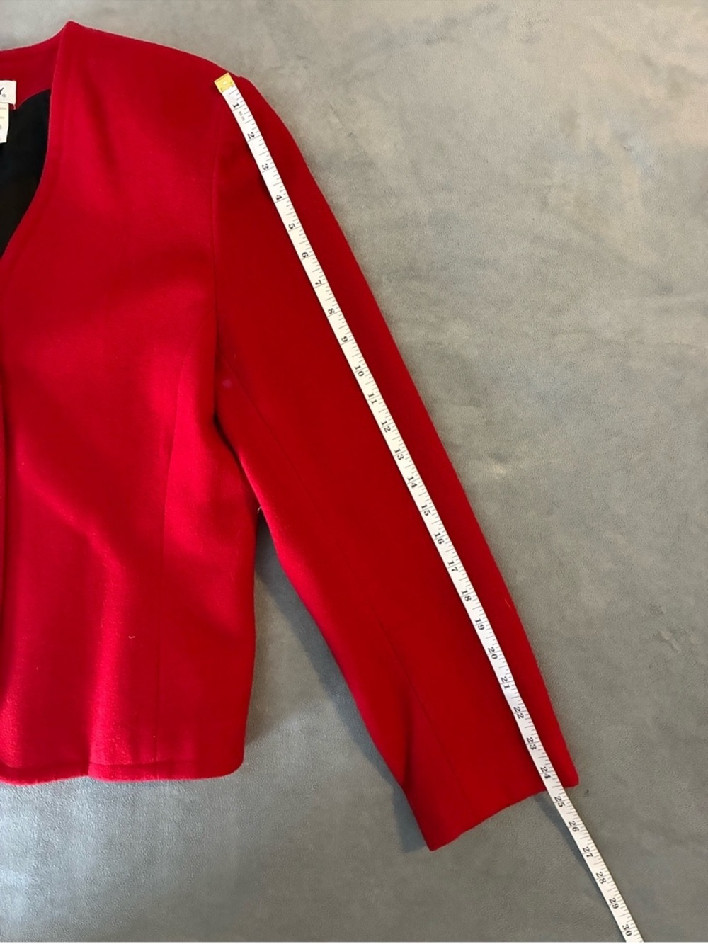Vintage Wool & Cashmere Blend Classic Red Women's Blazer - Picture 6 of 8